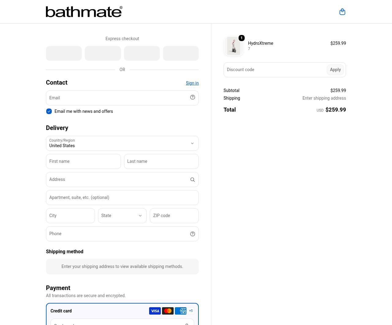 bathmate checkout page